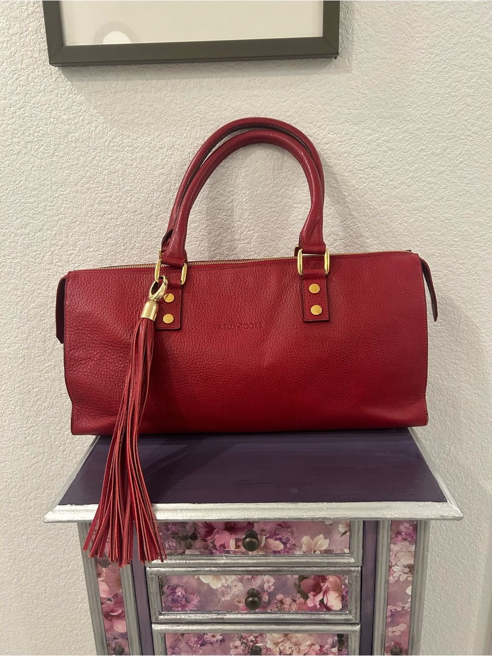 Kelly Tooke SoHo Red Leather Tassel Satchel